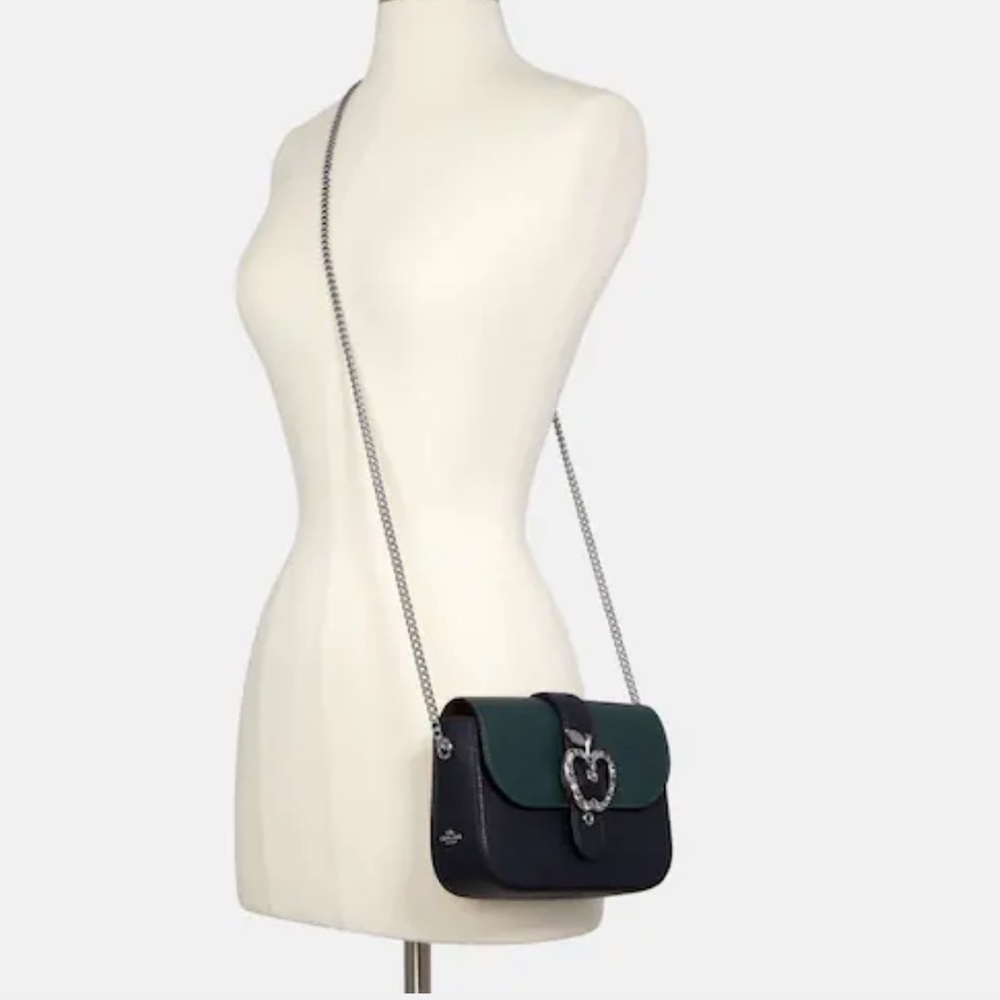 COACH Gemma Crossbody In Colorblock With Apple Buckle FOREST MIDNIGHT NAVY COLOR - Picture 11 of 16